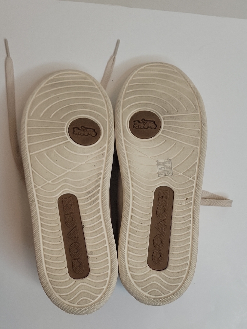 Coach Women's Chalk Sneakers with Brown Accent Heel - Picture 4 of 7